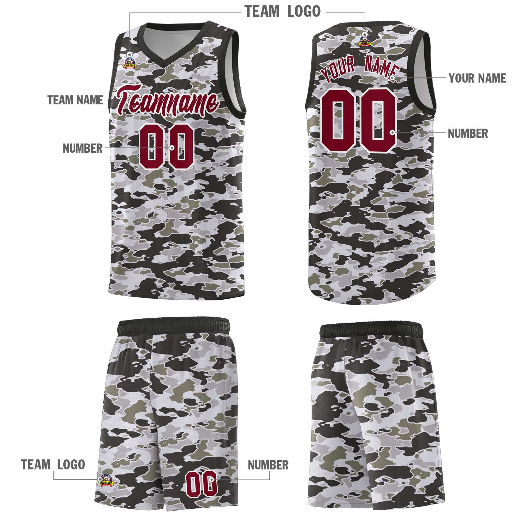 Custom Personalized Camo Kits Sports Uniform Basketball Jersey|KXKSHOP