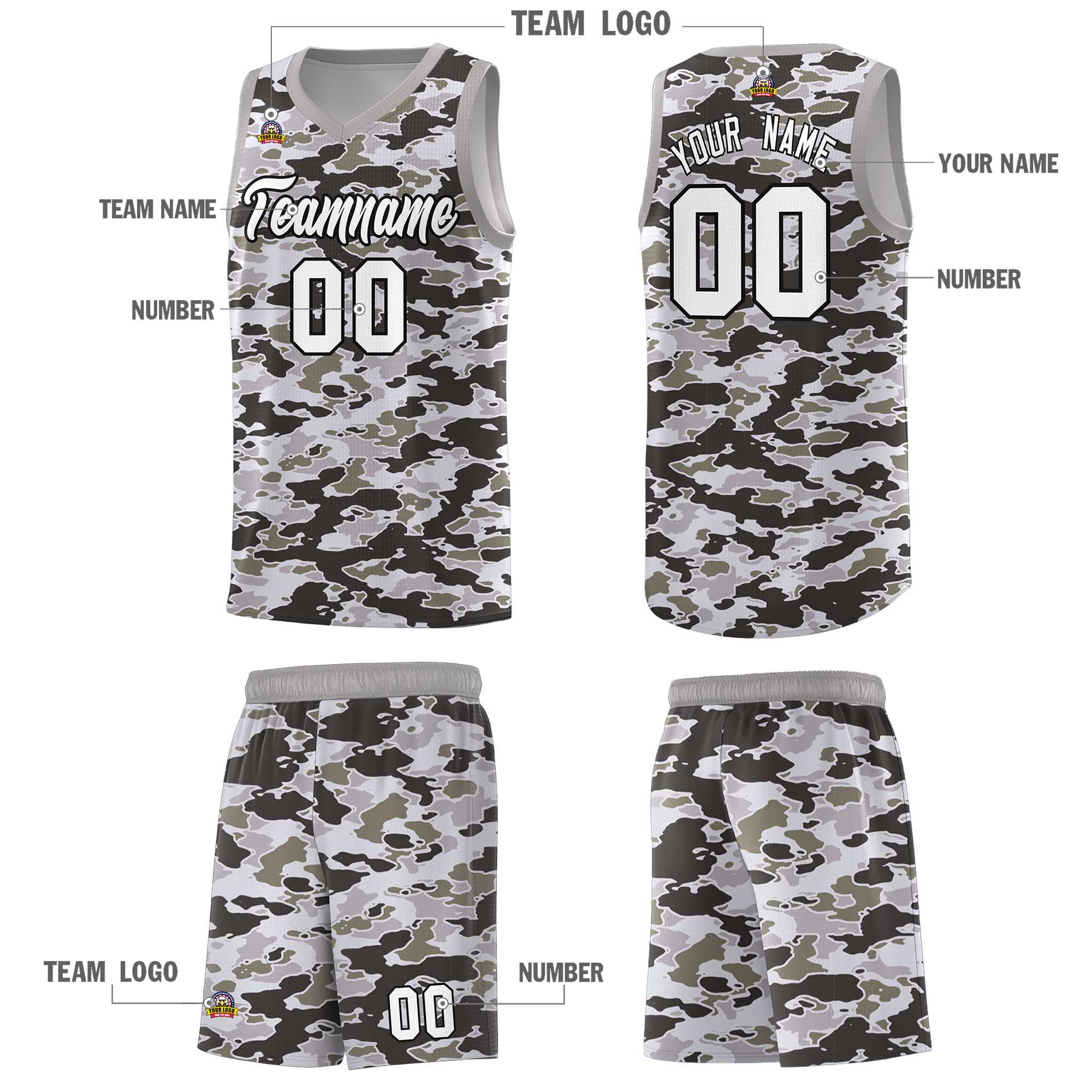 Custom Personalized Camo Kits Sports Uniform Basketball Jersey|KXKSHOP