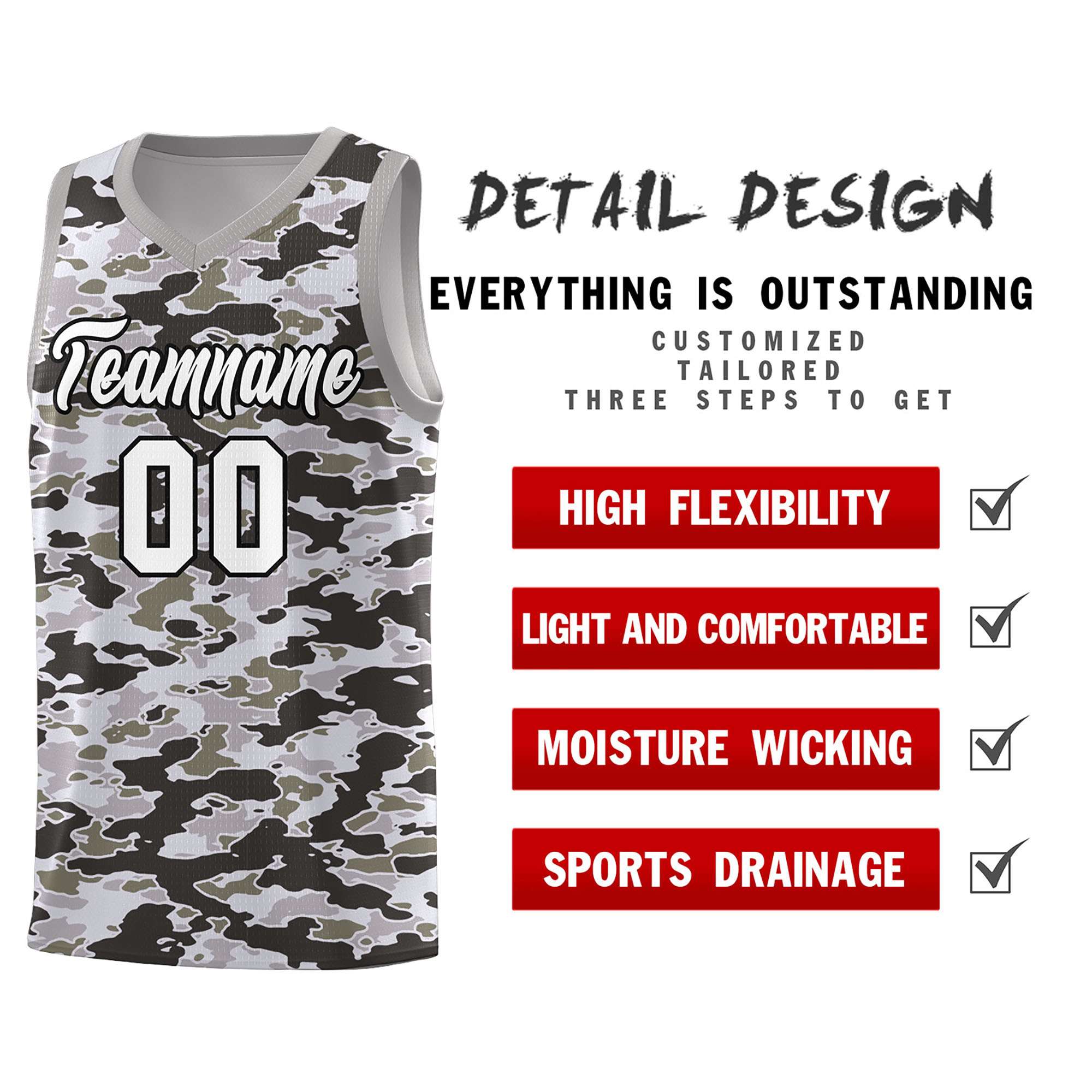 Custom Personalized Camo Kits Sports Uniform Basketball Jersey|KXKSHOP