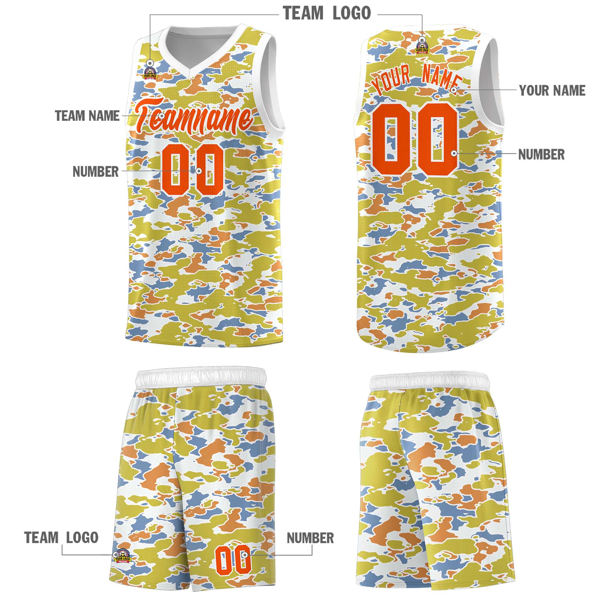 Custom Personalized Camo Kits Sports Uniform Basketball Jersey|KXKSHOP