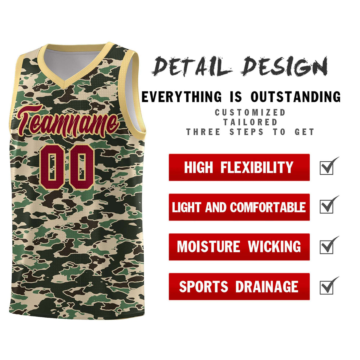 Custom Personalized Camo Kits Sports Uniform Basketball Jersey|KXKSHOP