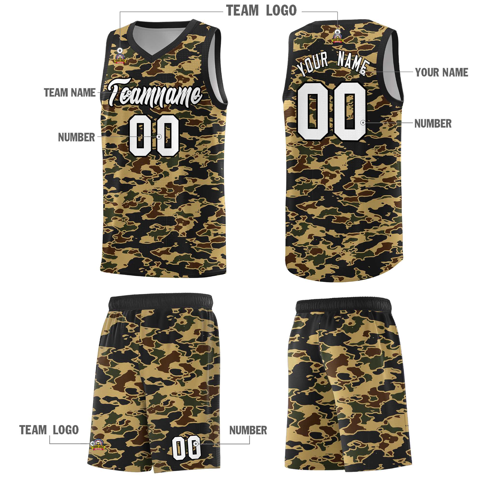 Custom Personalized Camo Kits Sports Uniform Basketball Jersey|KXKSHOP