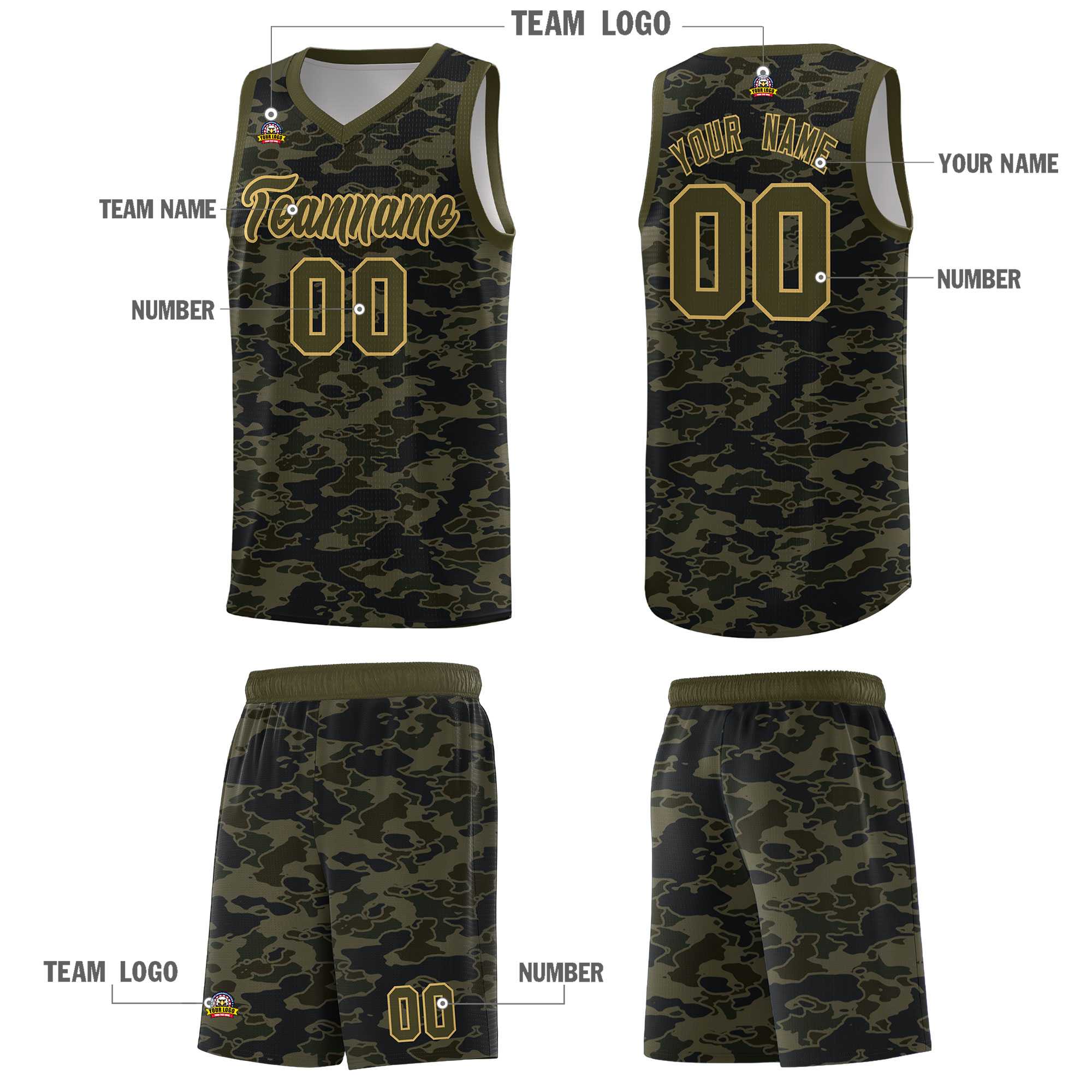 Custom Personalized Camo Kits Sports Uniform Basketball Jersey|KXKSHOP