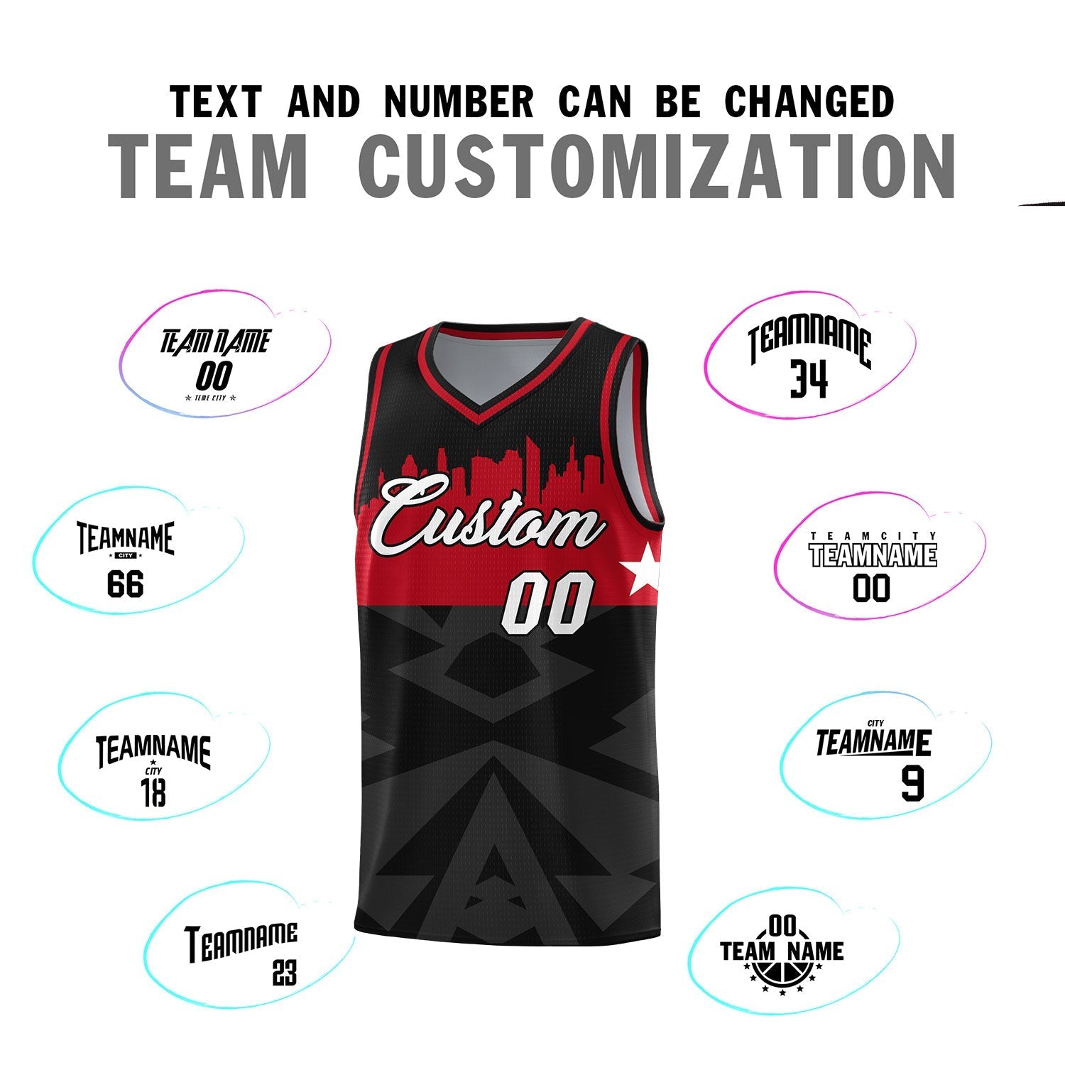 Custom Black Personalized City Silhouette Pattern Sports Uniform Basketball Jersey|KXKSHOP