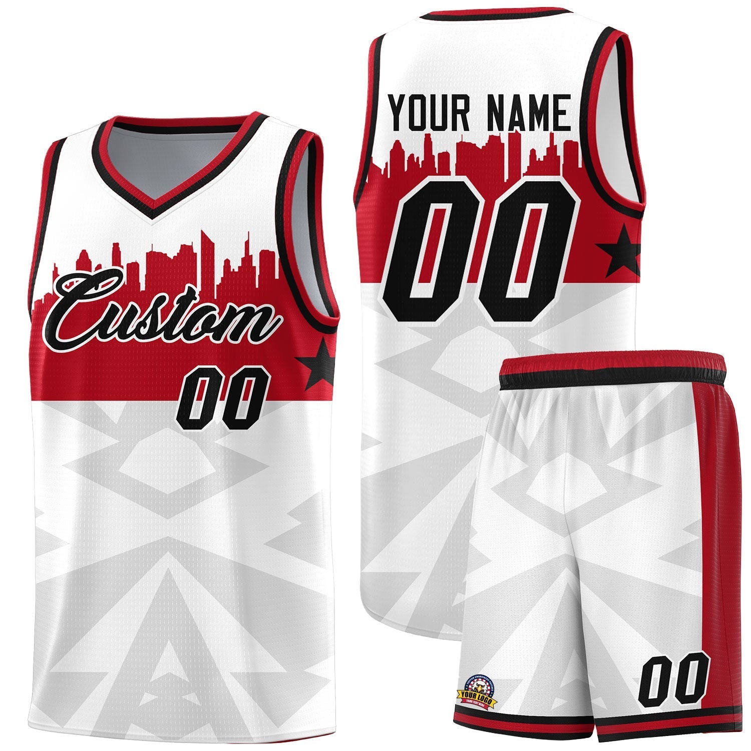 Custom White Personalized City Silhouette Pattern Sports Uniform Basketball Jersey|KXKSHOP