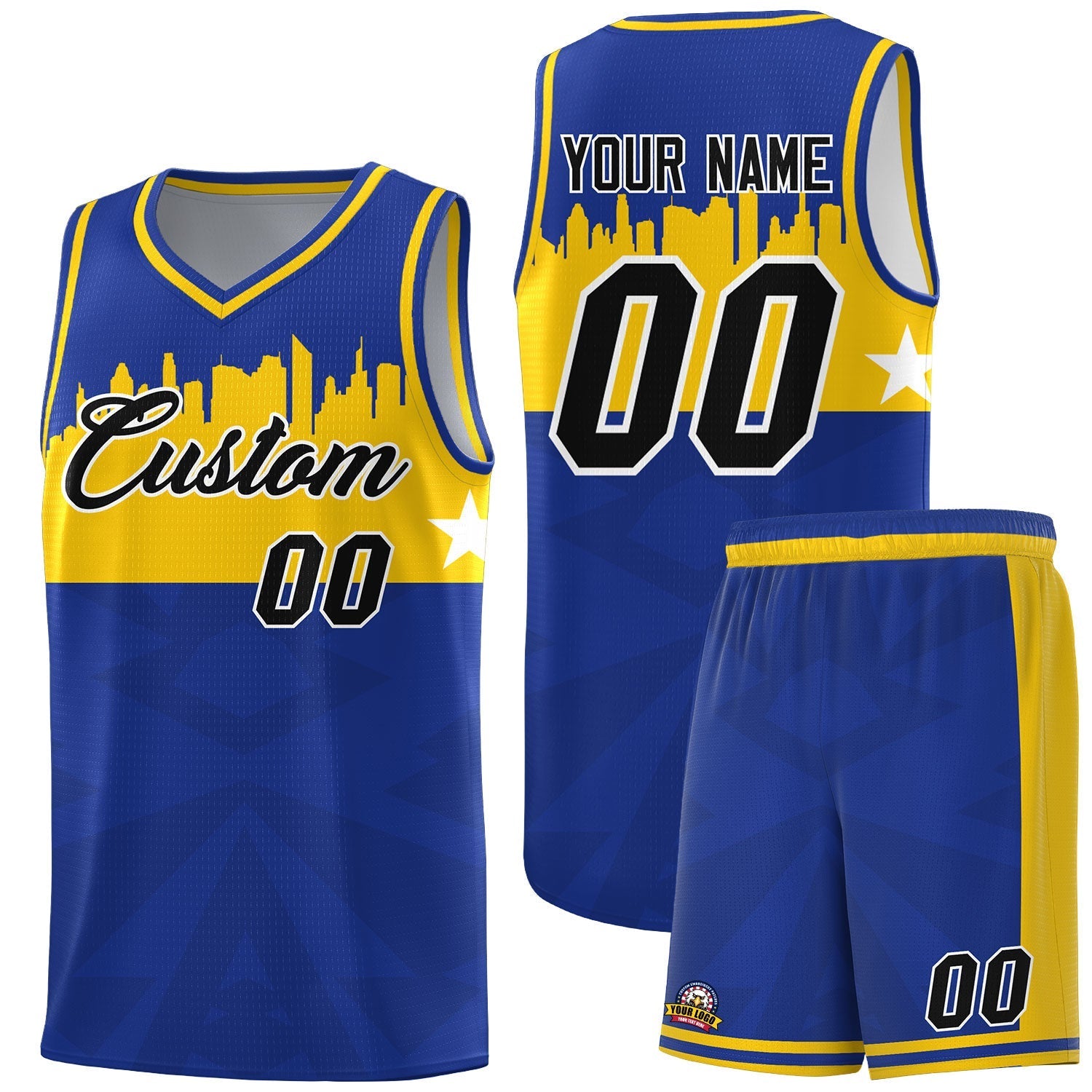 Custom Royal Personalized City Silhouette Pattern Sports Uniform Basketball Jersey|KXKSHOP