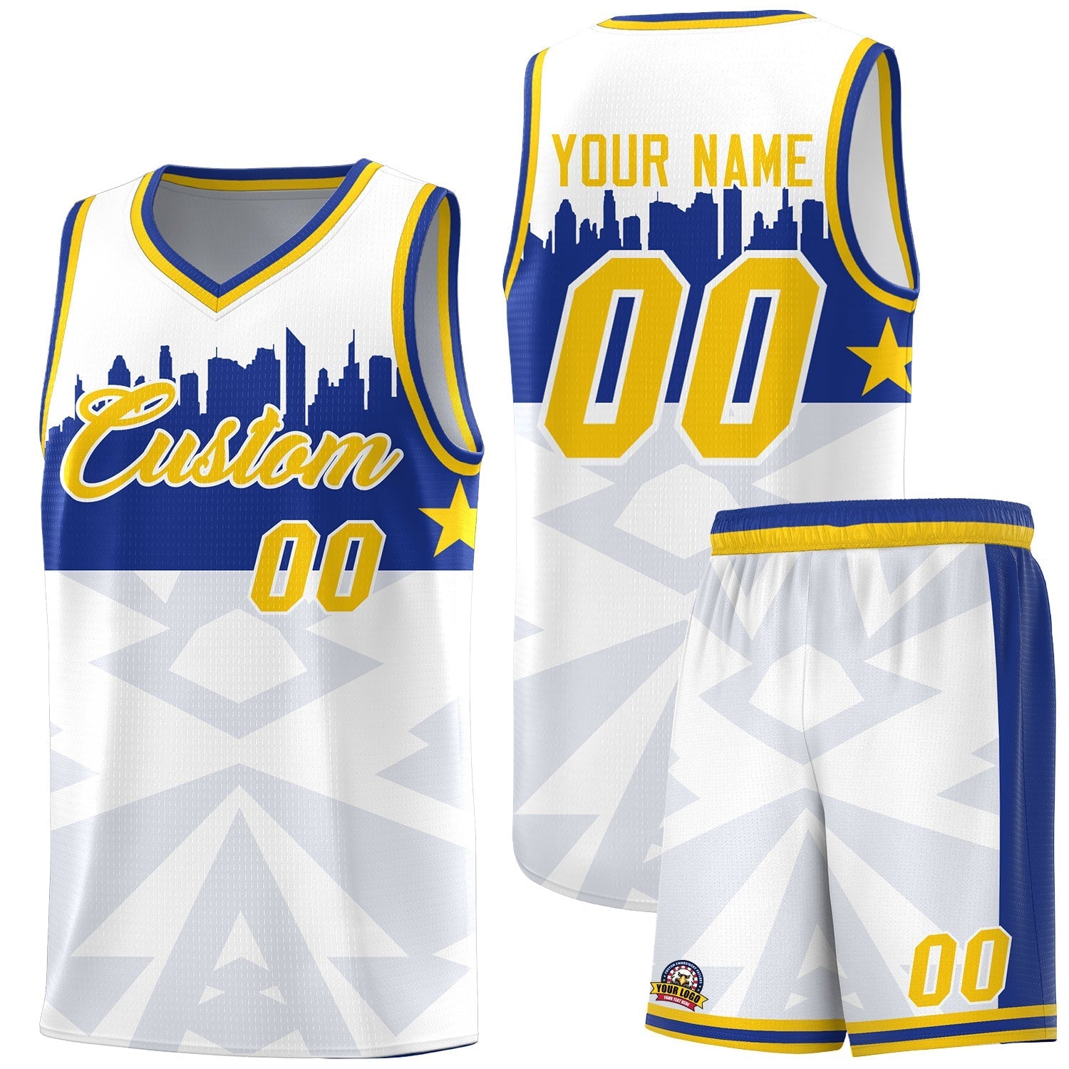 Custom White Personalized City Silhouette Pattern Sports Uniform Basketball Jersey|KXKSHOP