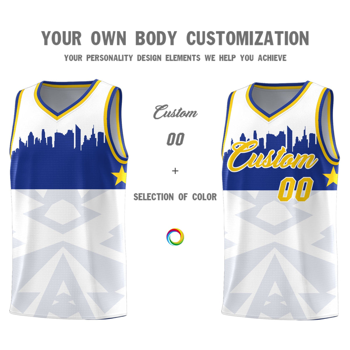 Custom White Personalized City Silhouette Pattern Sports Uniform Basketball Jersey|KXKSHOP