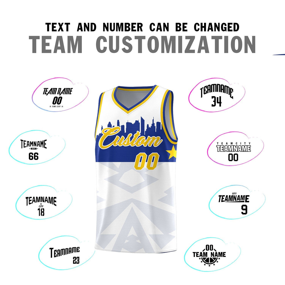 Custom White Personalized City Silhouette Pattern Sports Uniform Basketball Jersey|KXKSHOP