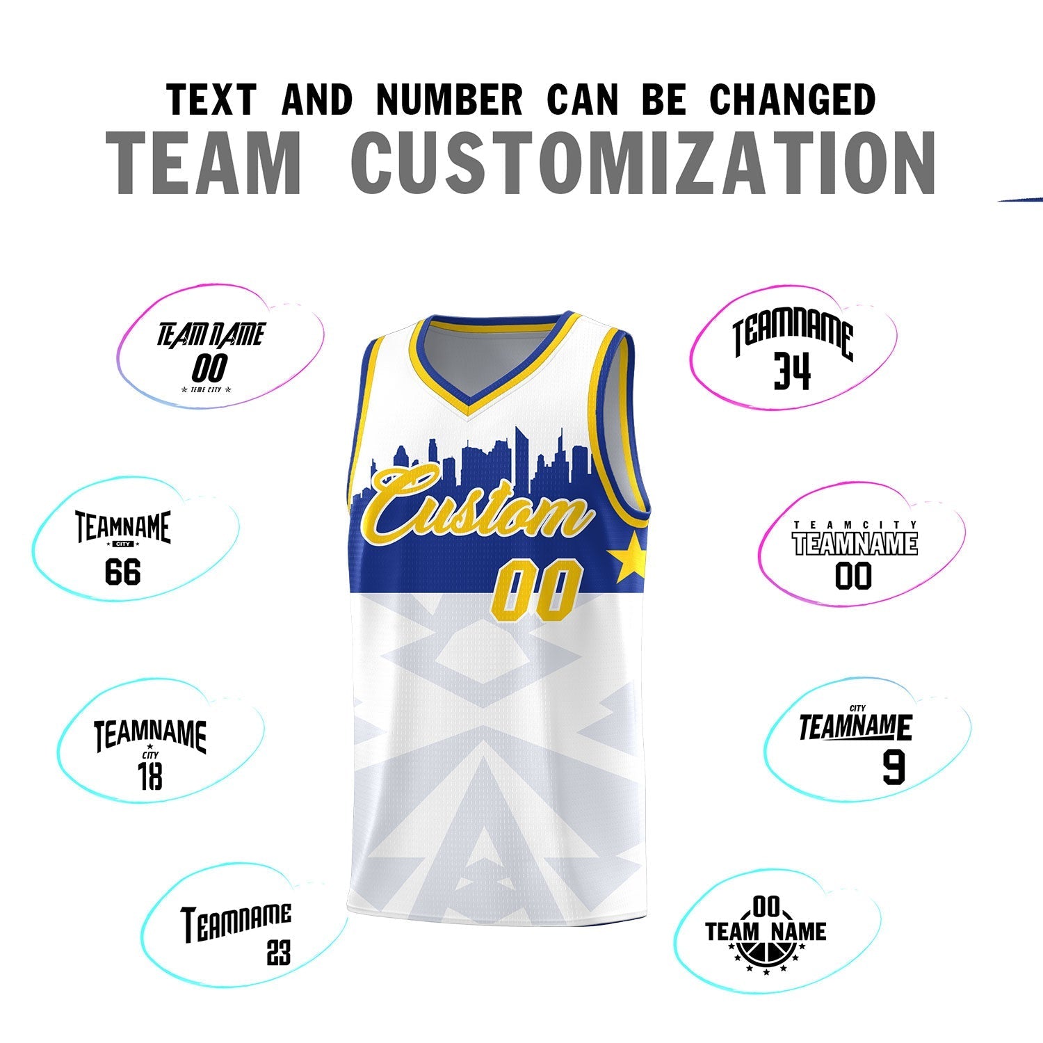 Custom White Personalized City Silhouette Pattern Sports Uniform Basketball Jersey|KXKSHOP