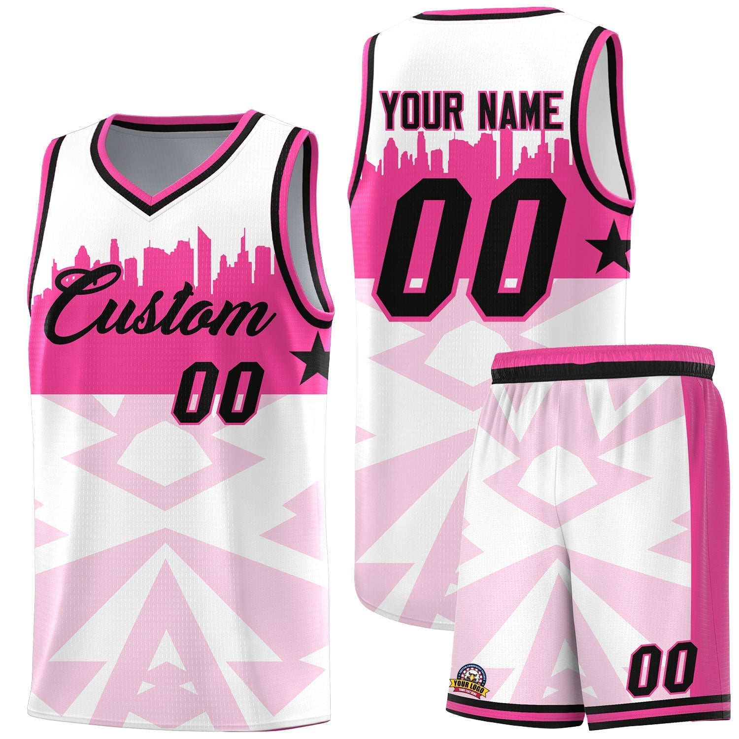 Custom White Personalized City Silhouette Pattern Sports Uniform Basketball Jersey|KXKSHOP
