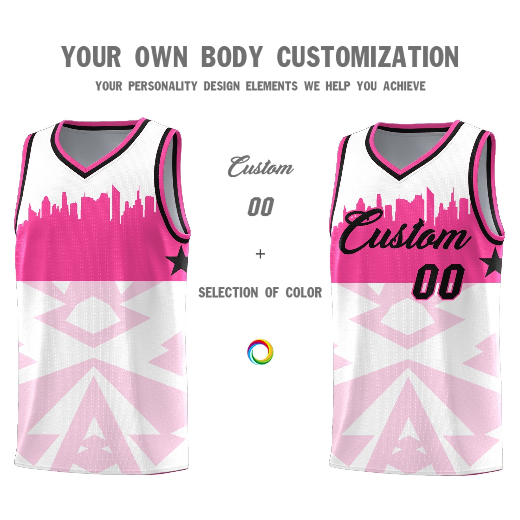 Custom White Personalized City Silhouette Pattern Sports Uniform Basketball Jersey|KXKSHOP