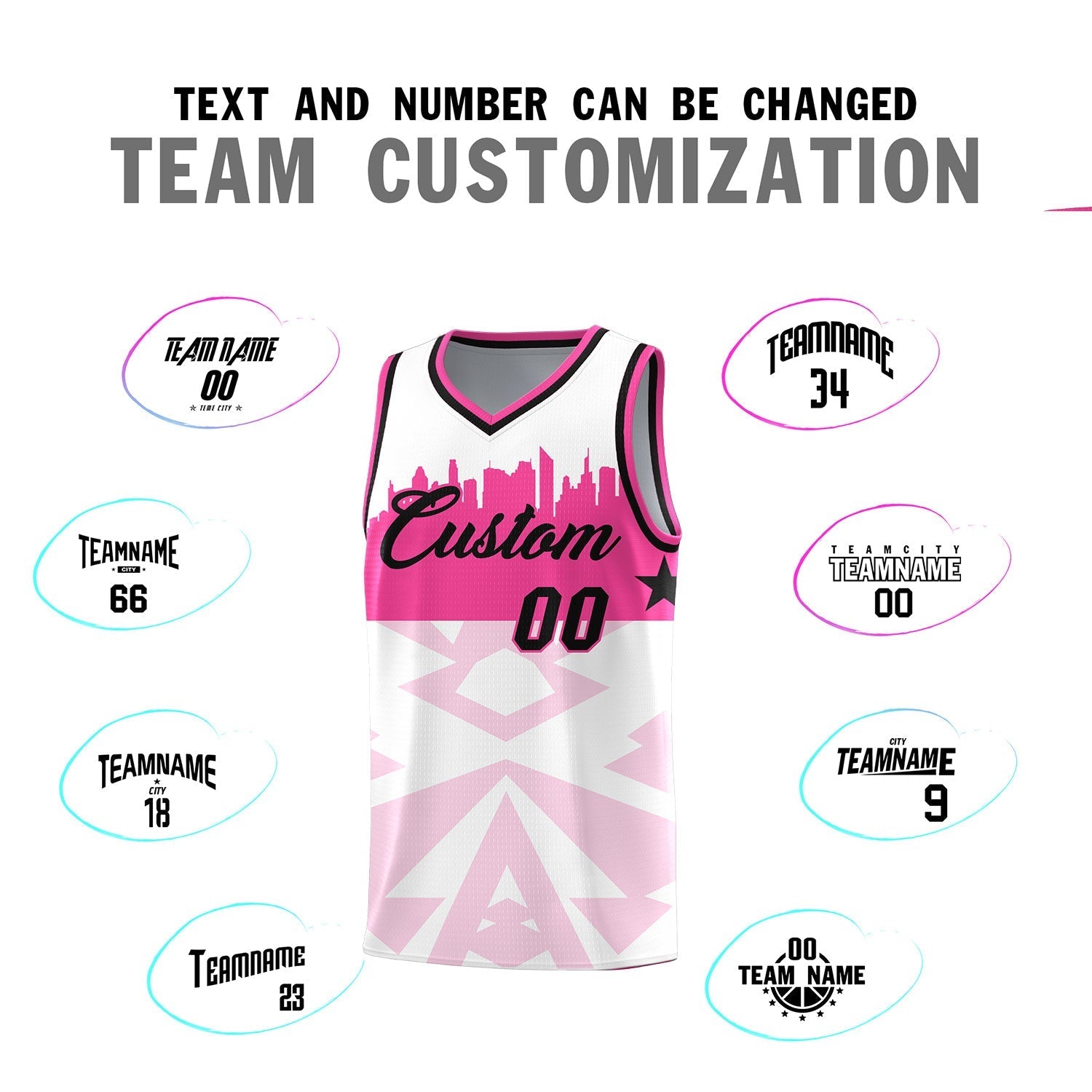 Custom White Personalized City Silhouette Pattern Sports Uniform Basketball Jersey|KXKSHOP