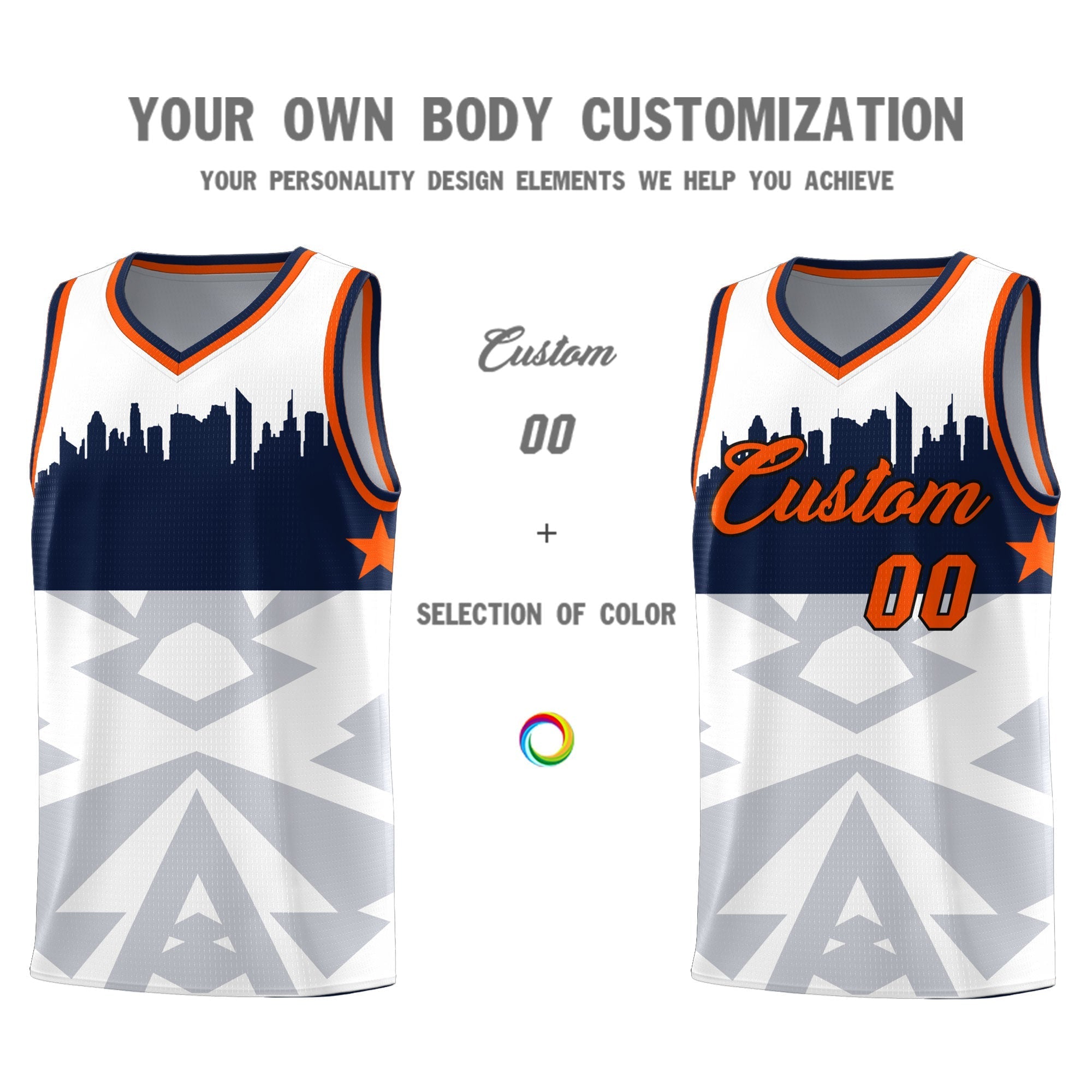Custom White Personalized City Silhouette Pattern Sports Uniform Basketball Jersey|KXKSHOP