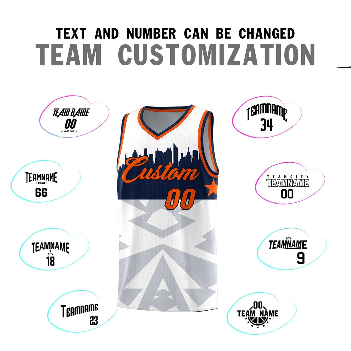 Custom White Personalized City Silhouette Pattern Sports Uniform Basketball Jersey|KXKSHOP