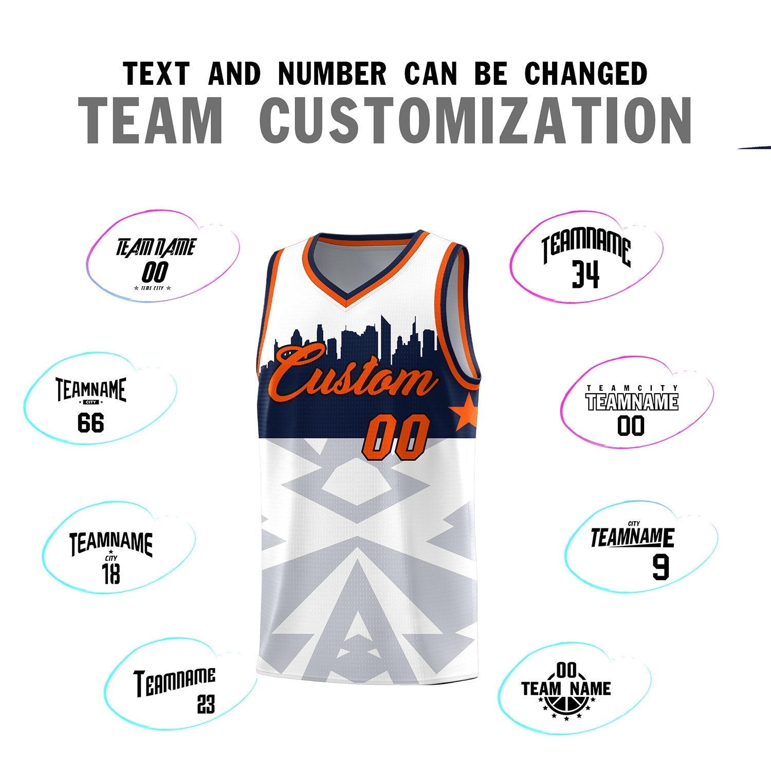 Custom White Personalized City Silhouette Pattern Sports Uniform Basketball Jersey|KXKSHOP