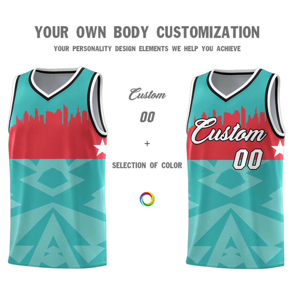 Custom Bright Green Personalized City Silhouette Pattern Sports Uniform Basketball Jersey|KXKSHOP