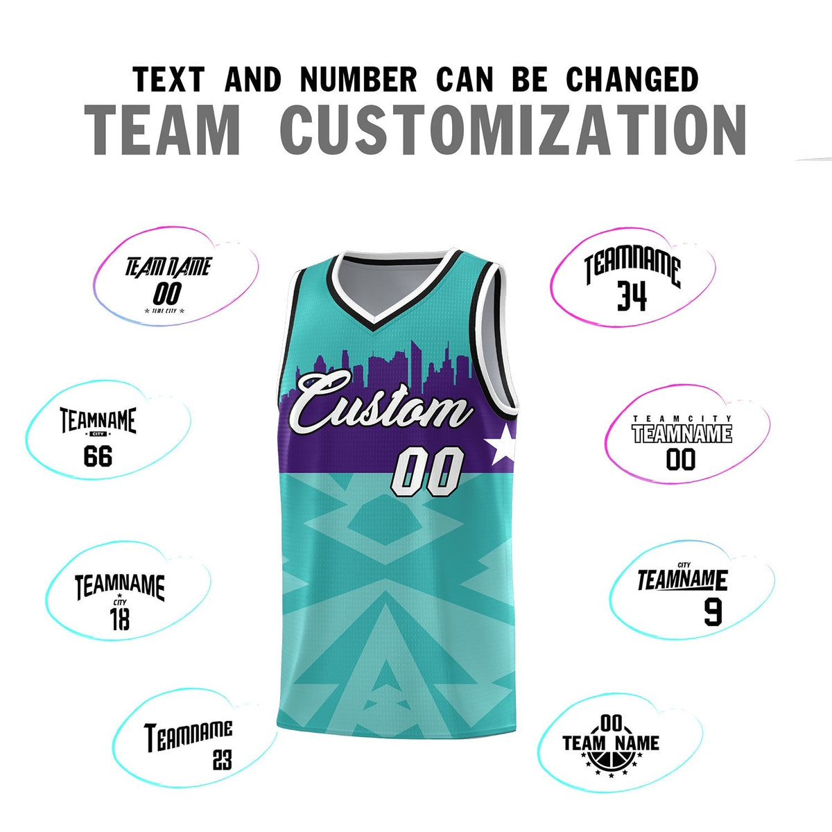 Custom Bright Green Personalized City Silhouette Pattern Sports Uniform Basketball Jersey|KXKSHOP
