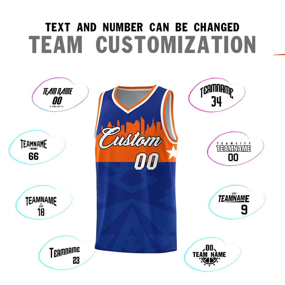 Custom Royal Personalized City Silhouette Pattern Sports Uniform Basketball Jersey|KXKSHOP