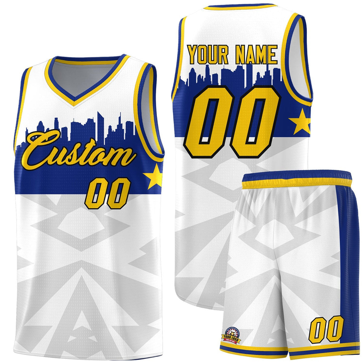 Custom White Personalized City Silhouette Pattern Sports Uniform Basketball Jersey|KXKSHOP