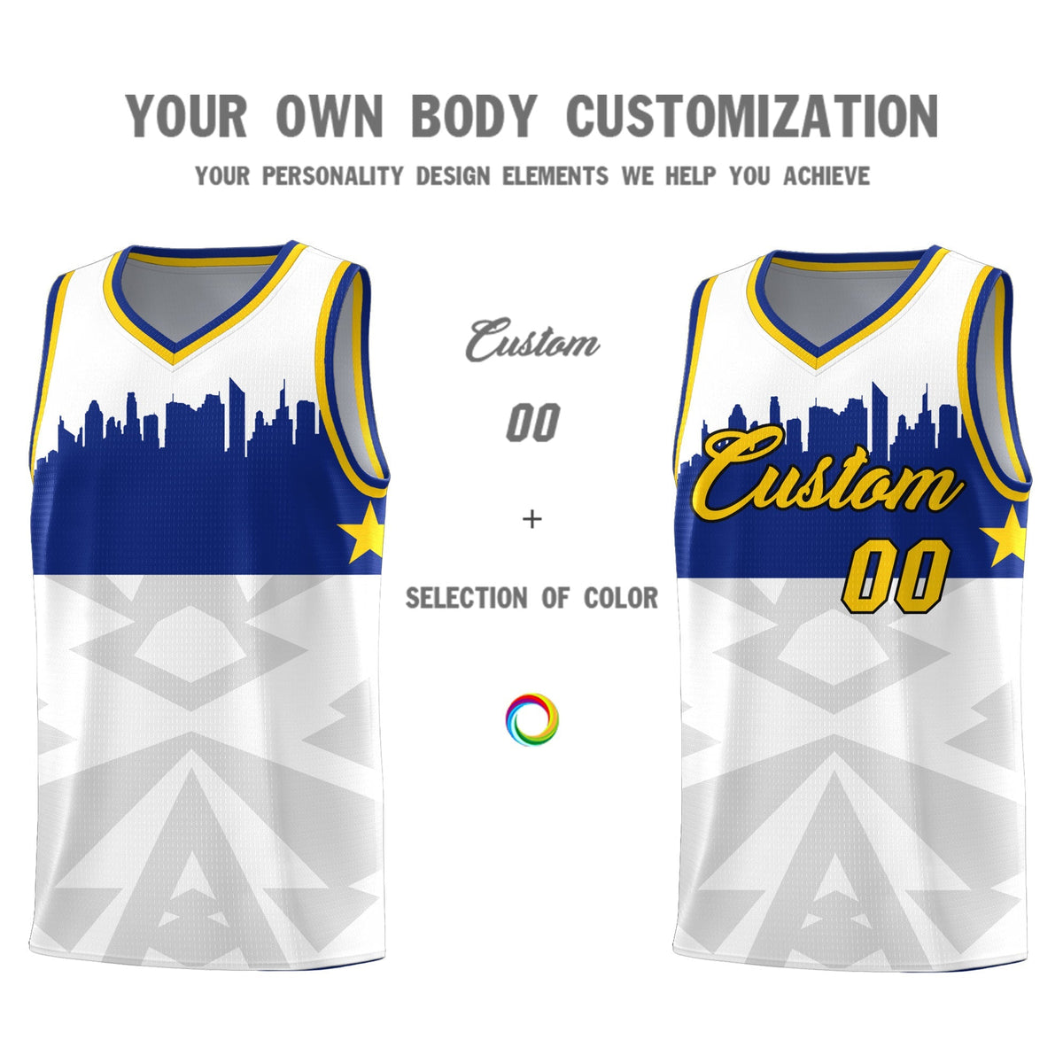 Custom White Personalized City Silhouette Pattern Sports Uniform Basketball Jersey|KXKSHOP