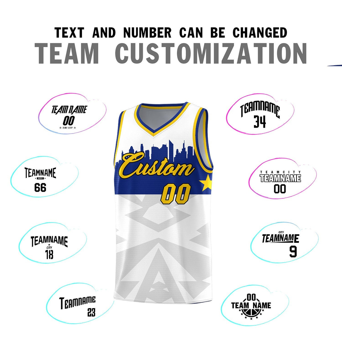 Custom White Personalized City Silhouette Pattern Sports Uniform Basketball Jersey|KXKSHOP