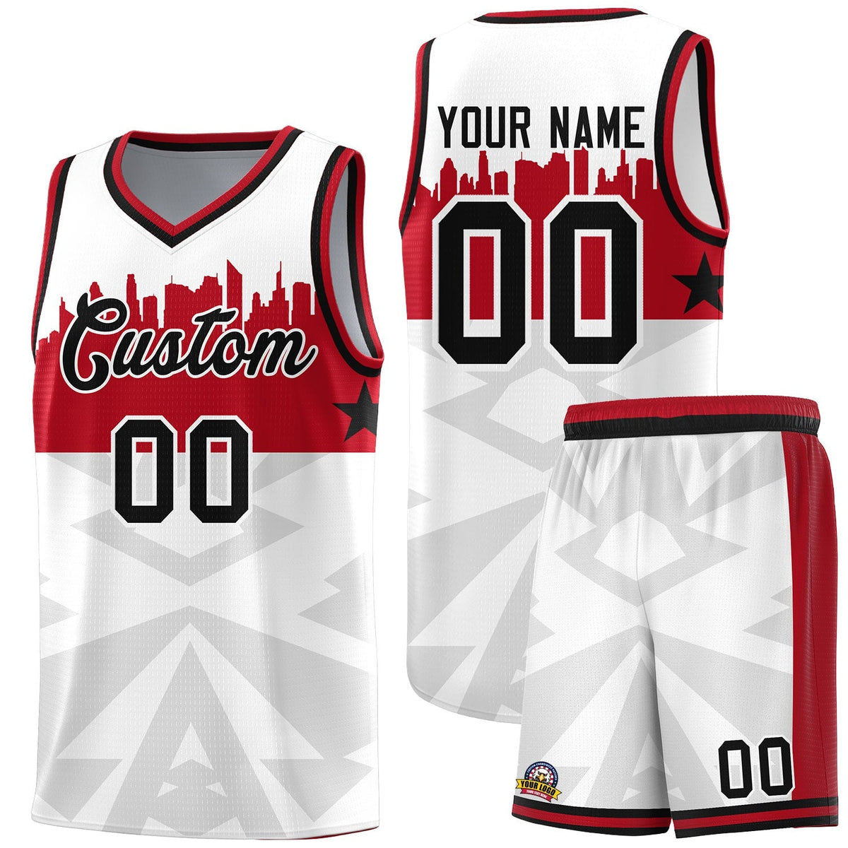 Custom White Personalized City Silhouette Pattern Sports Uniform Basketball Jersey|KXKSHOP