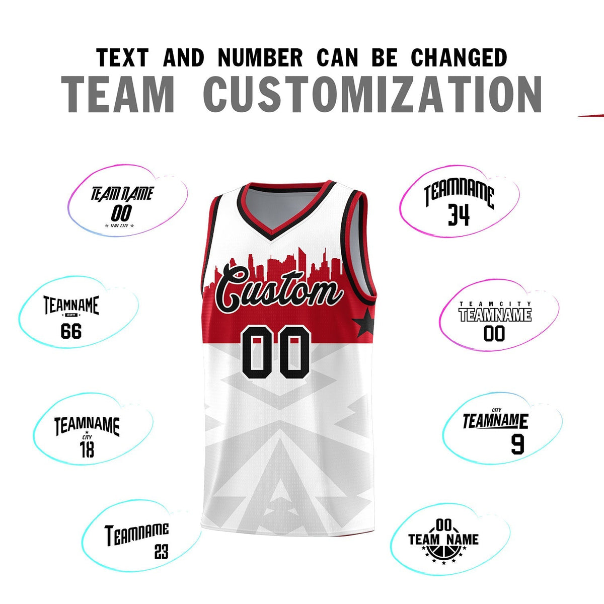 Custom White Personalized City Silhouette Pattern Sports Uniform Basketball Jersey|KXKSHOP