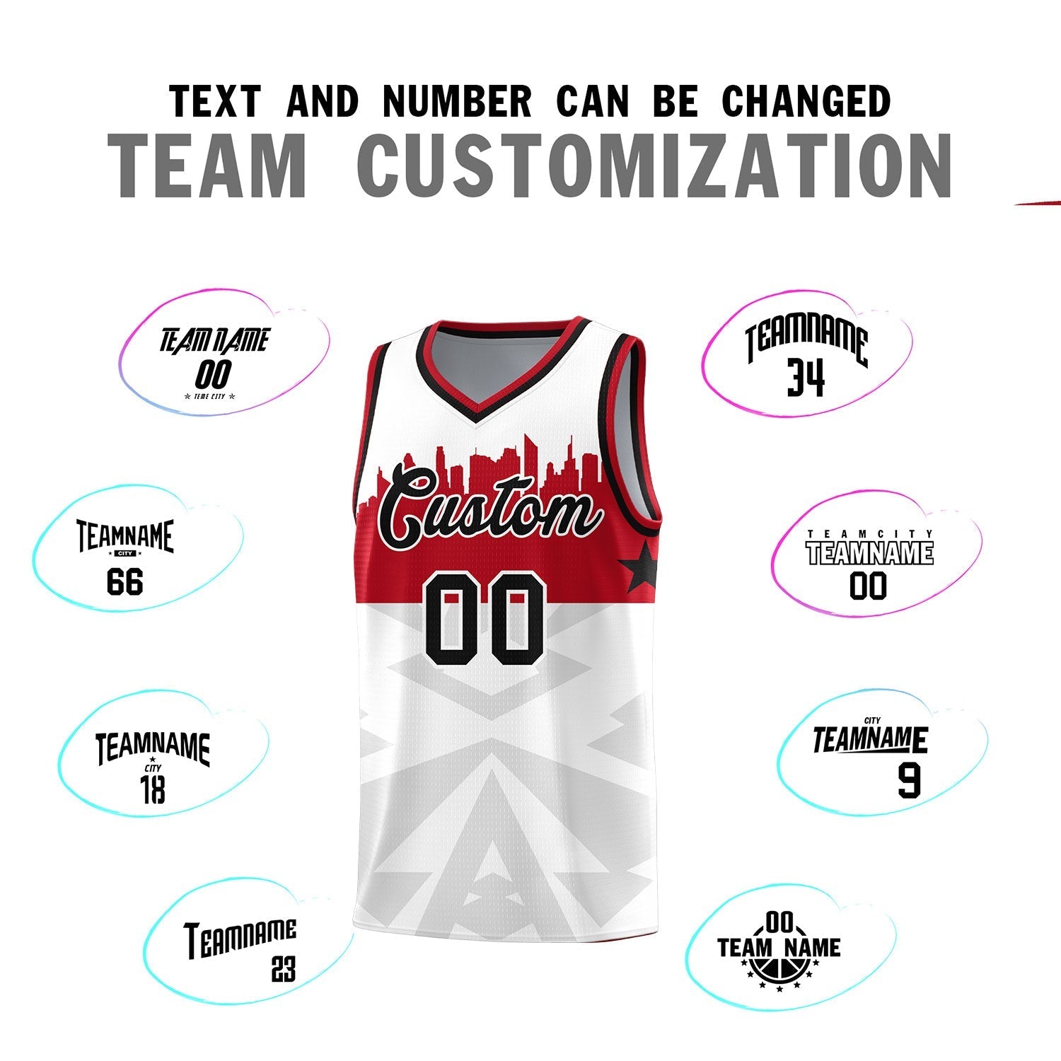 Custom White Personalized City Silhouette Pattern Sports Uniform Basketball Jersey|KXKSHOP