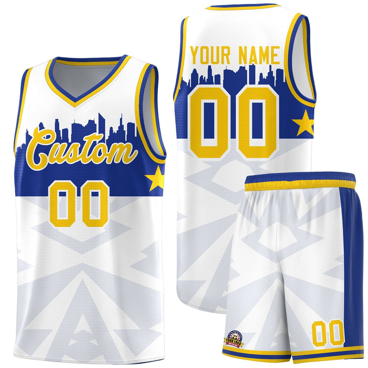 Custom White Personalized City Silhouette Pattern Sports Uniform Basketball Jersey|KXKSHOP