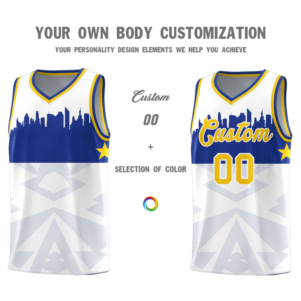 Custom White Personalized City Silhouette Pattern Sports Uniform Basketball Jersey|KXKSHOP