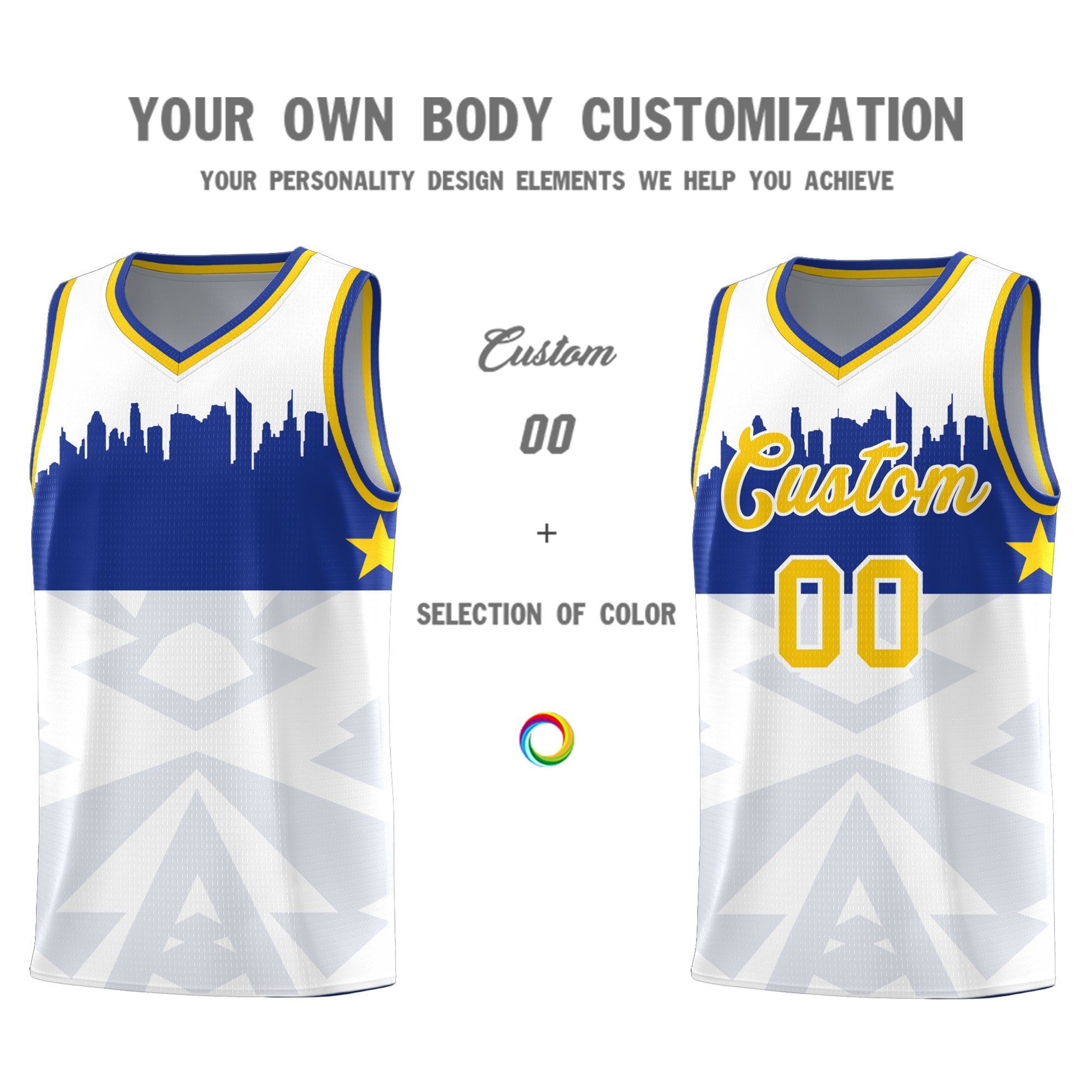 Custom White Personalized City Silhouette Pattern Sports Uniform Basketball Jersey|KXKSHOP