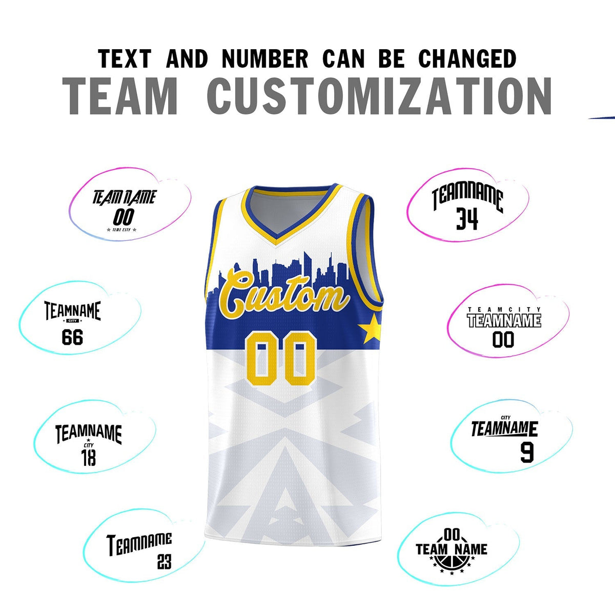 Custom White Personalized City Silhouette Pattern Sports Uniform Basketball Jersey|KXKSHOP