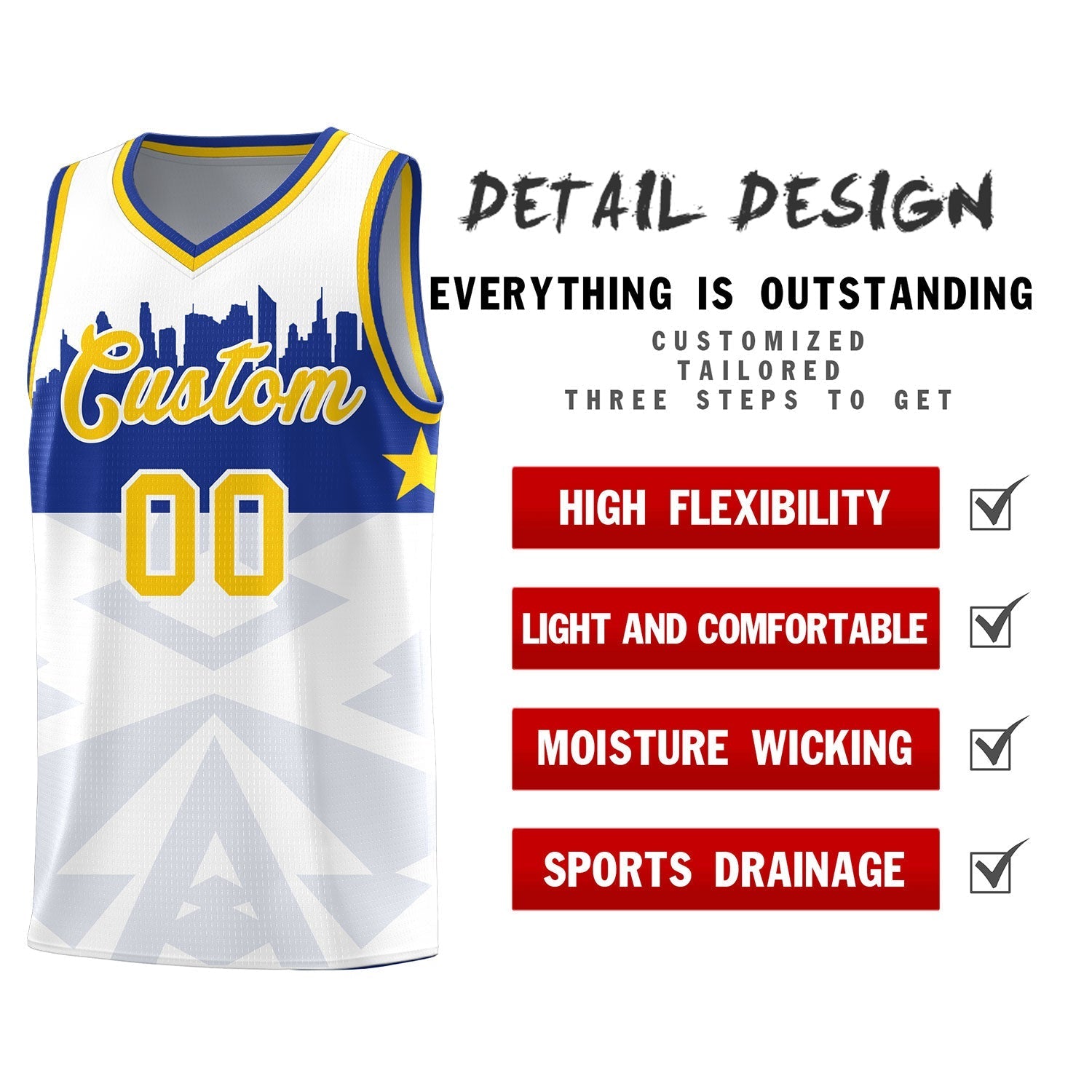 Custom White Personalized City Silhouette Pattern Sports Uniform Basketball Jersey|KXKSHOP
