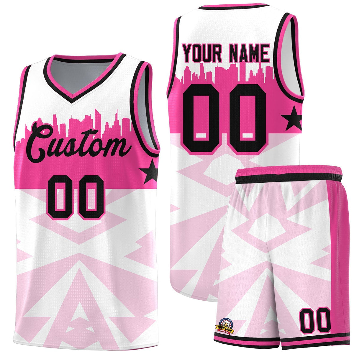 Custom White Personalized City Silhouette Pattern Sports Uniform Basketball Jersey|KXKSHOP