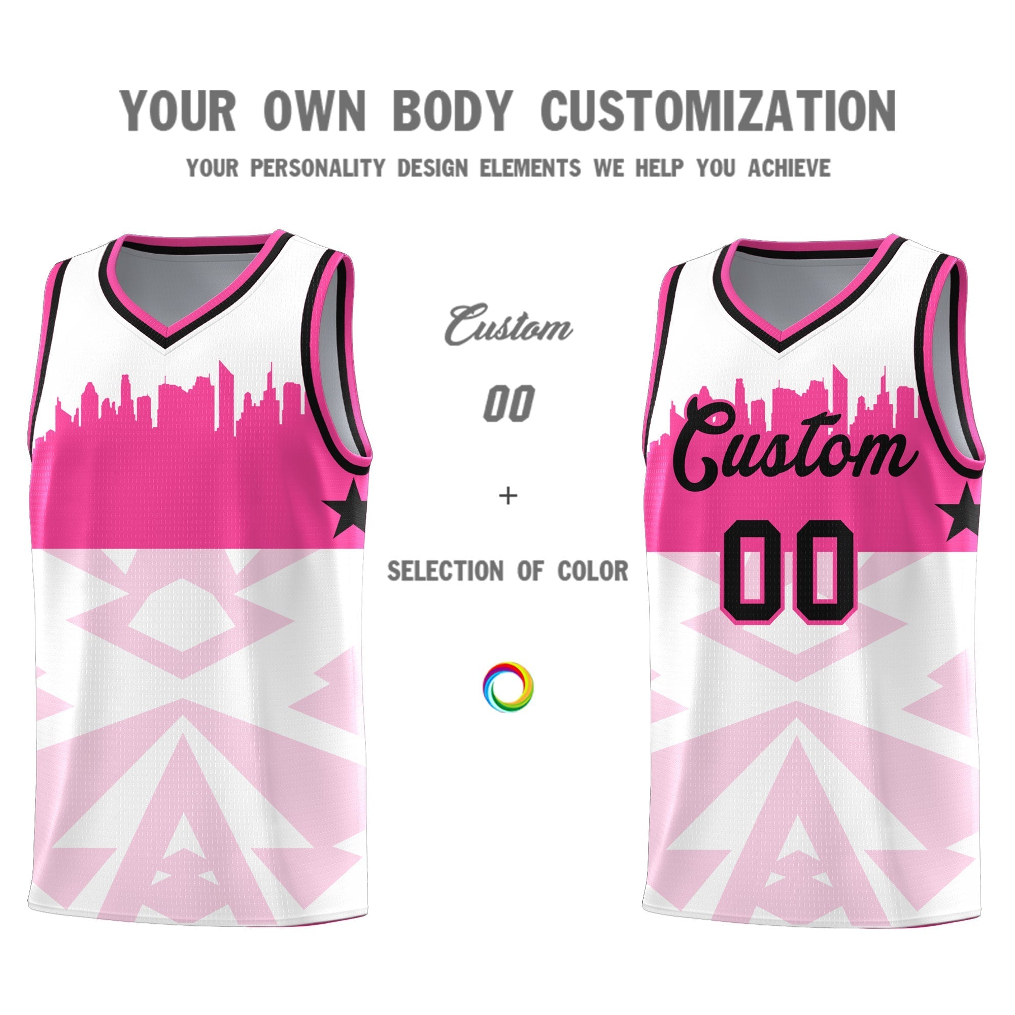 Custom White Personalized City Silhouette Pattern Sports Uniform Basketball Jersey|KXKSHOP
