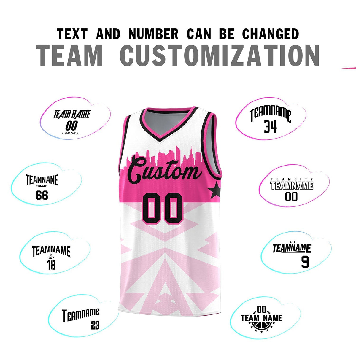 Custom White Personalized City Silhouette Pattern Sports Uniform Basketball Jersey|KXKSHOP