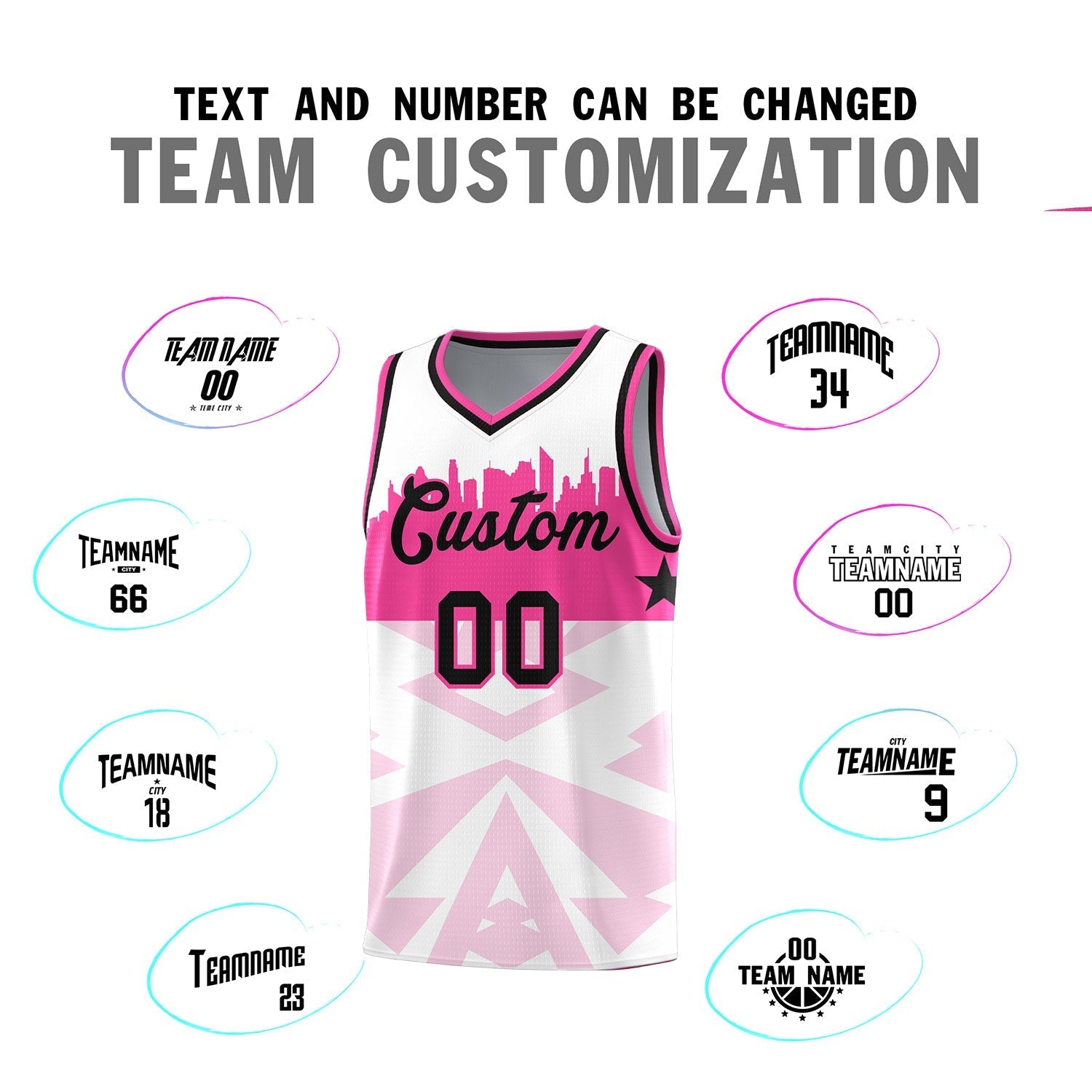 Custom White Personalized City Silhouette Pattern Sports Uniform Basketball Jersey|KXKSHOP