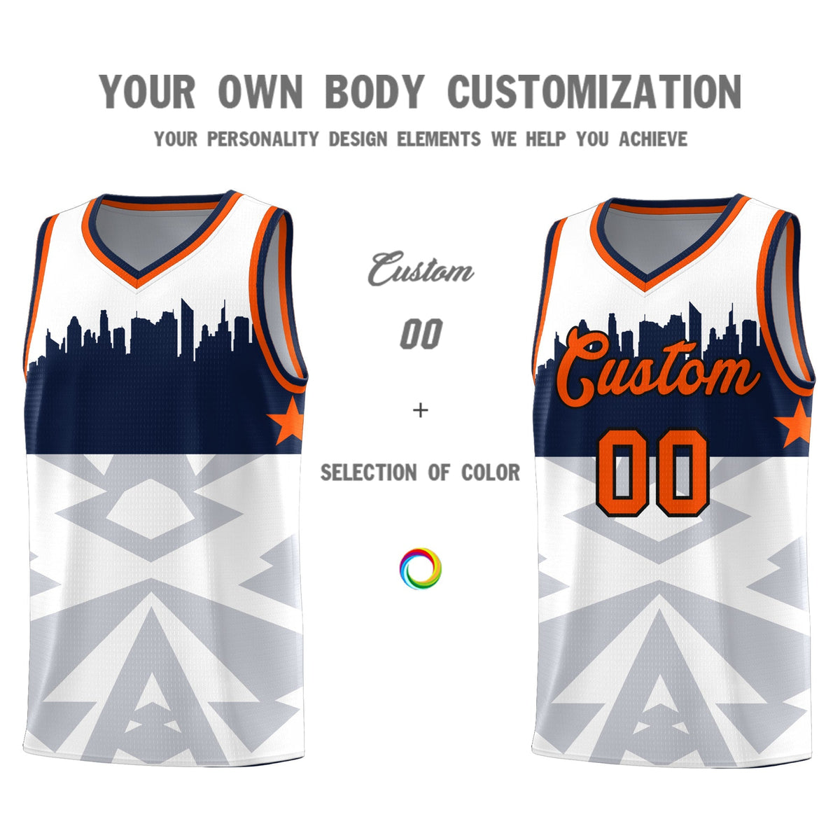Custom White Personalized City Silhouette Pattern Sports Uniform Basketball Jersey|KXKSHOP