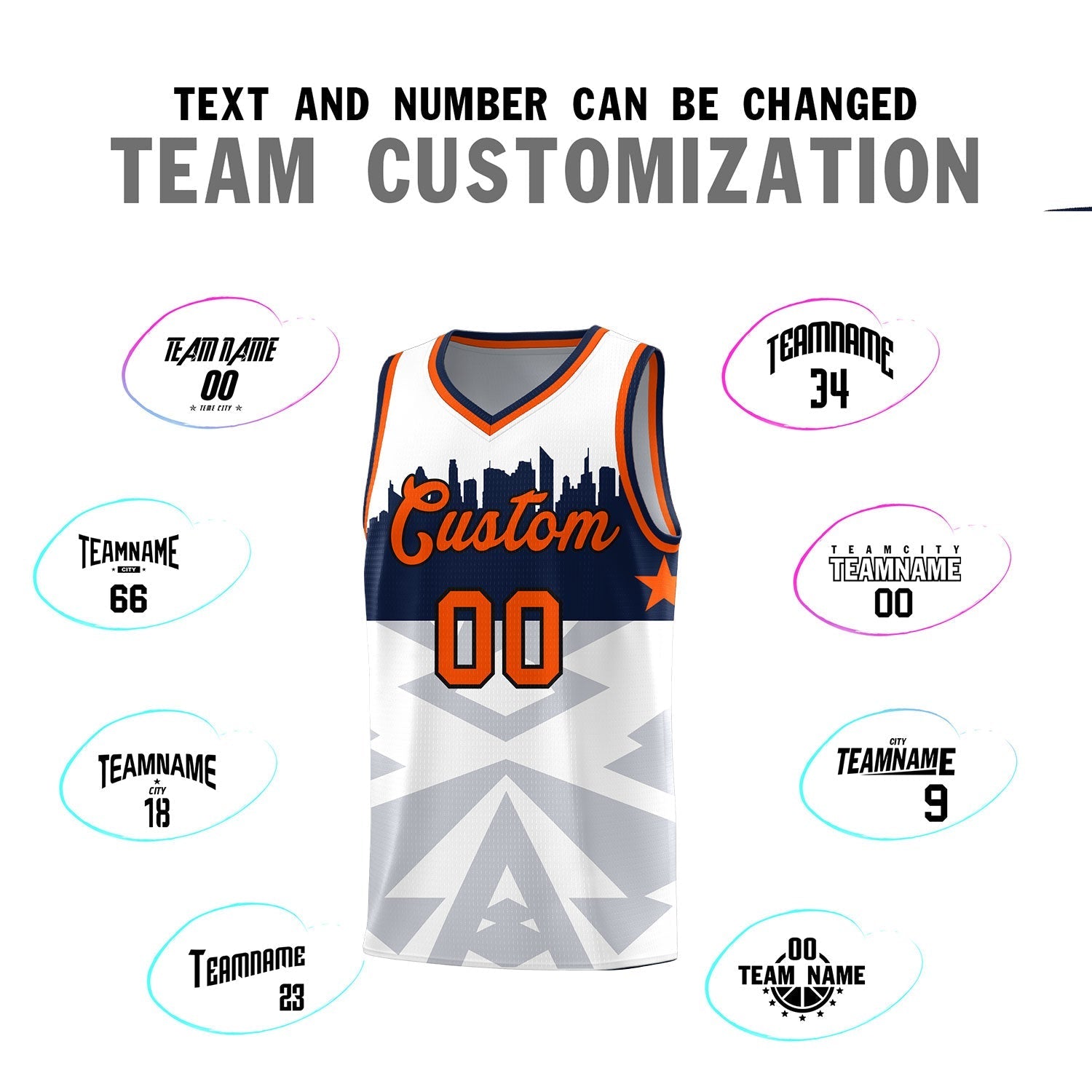 Custom White Personalized City Silhouette Pattern Sports Uniform Basketball Jersey|KXKSHOP