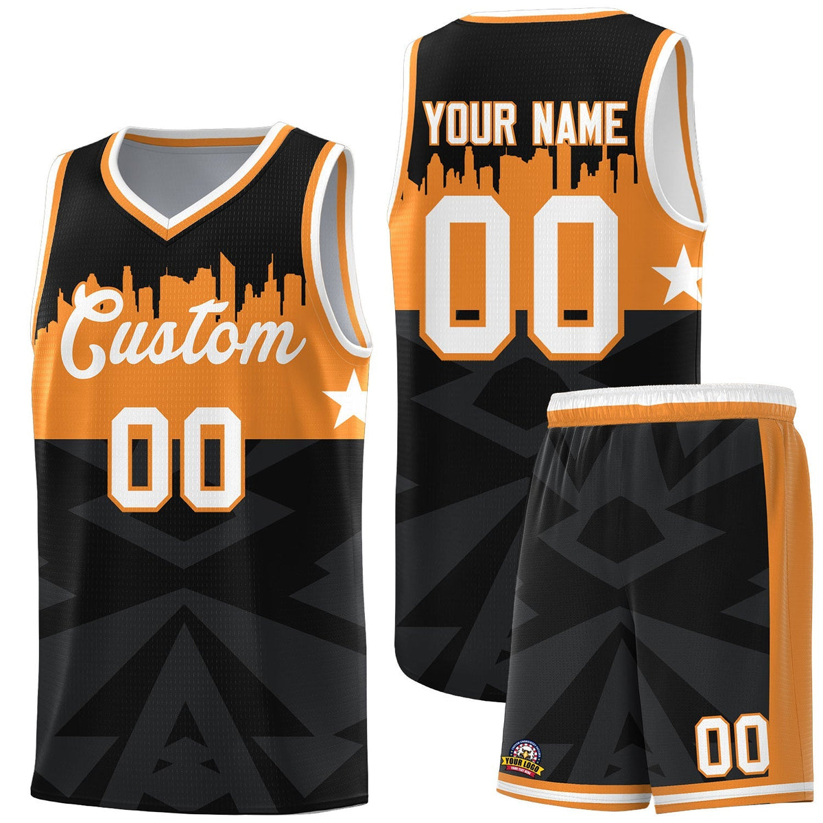 Custom Black Personalized City Silhouette Pattern Sports Uniform Basketball Jersey|KXKSHOP