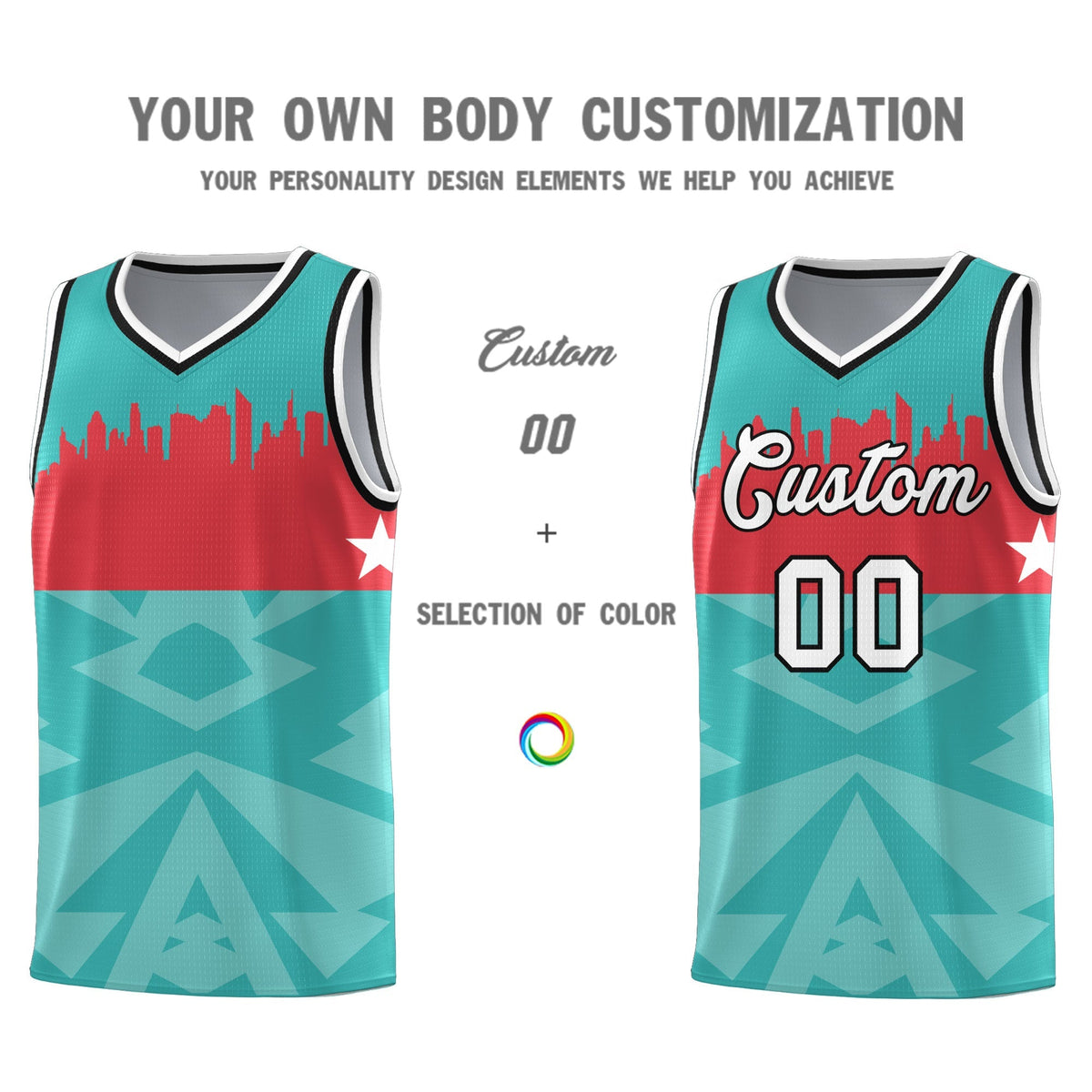 Custom Bright Green Personalized City Silhouette Pattern Sports Uniform Basketball Jersey|KXKSHOP