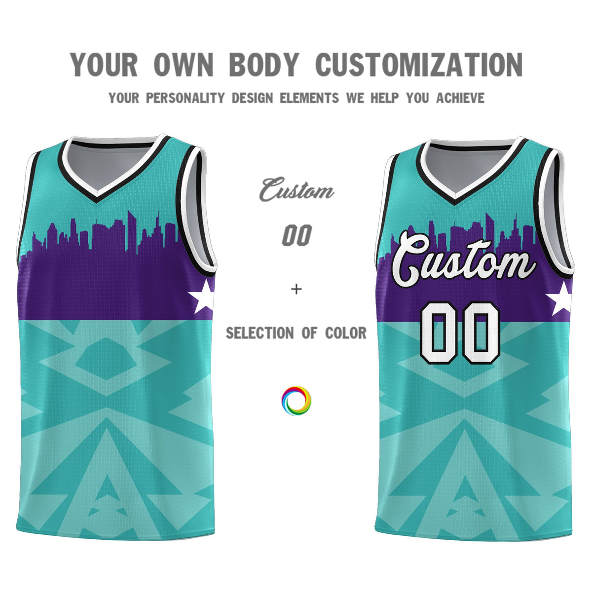 Custom Bright Green Personalized City Silhouette Pattern Sports Uniform Basketball Jersey|KXKSHOP