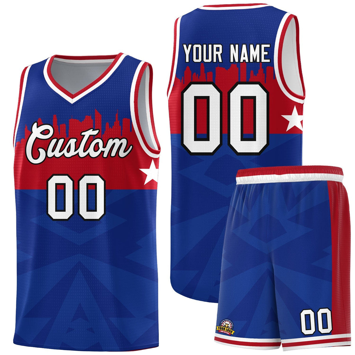 Custom Royal Personalized City Silhouette Pattern Sports Uniform Basketball Jersey|KXKSHOP