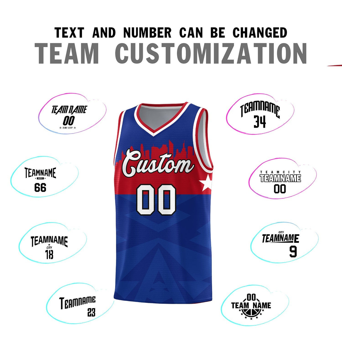 Custom Royal Personalized City Silhouette Pattern Sports Uniform Basketball Jersey|KXKSHOP