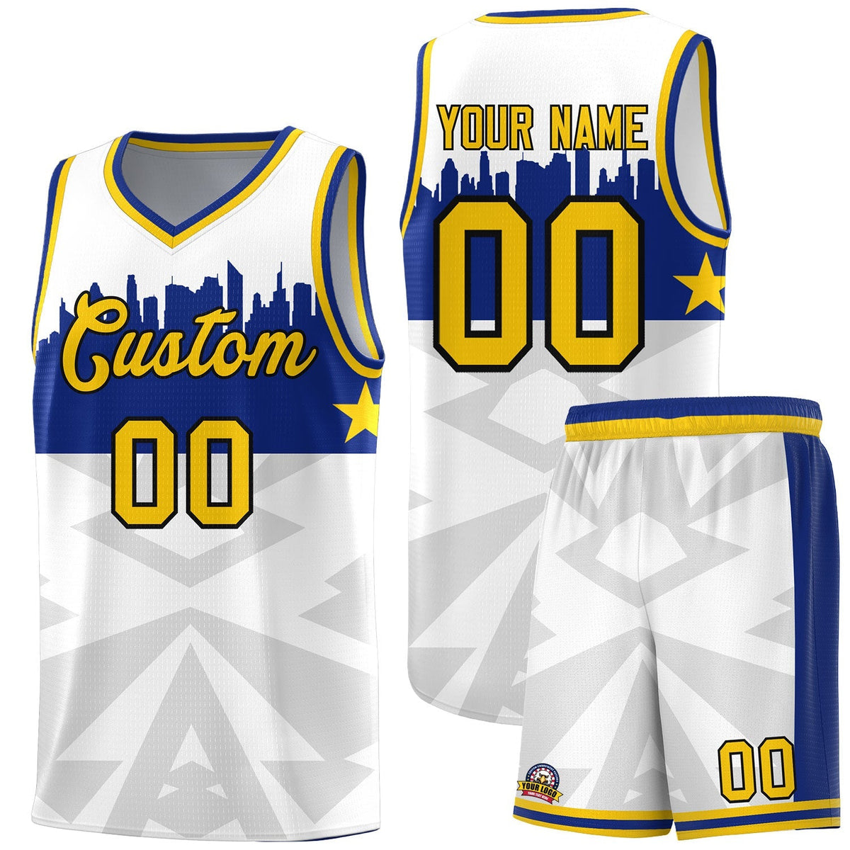 Custom White Personalized City Silhouette Pattern Sports Uniform Basketball Jersey|KXKSHOP