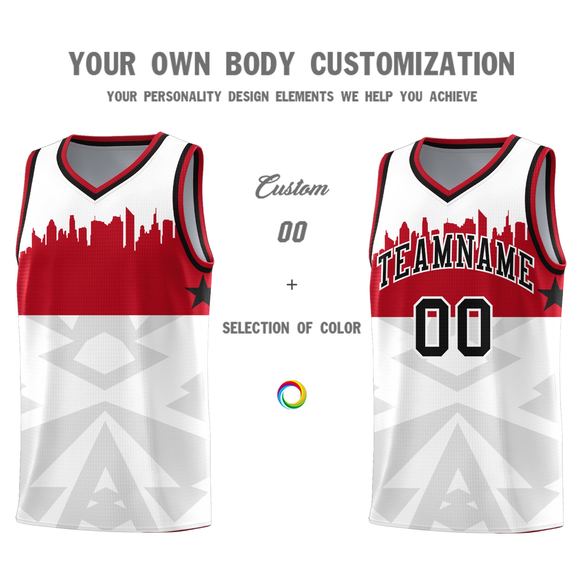 Custom White Personalized City Silhouette Pattern Sports Uniform Basketball Jersey|KXKSHOP
