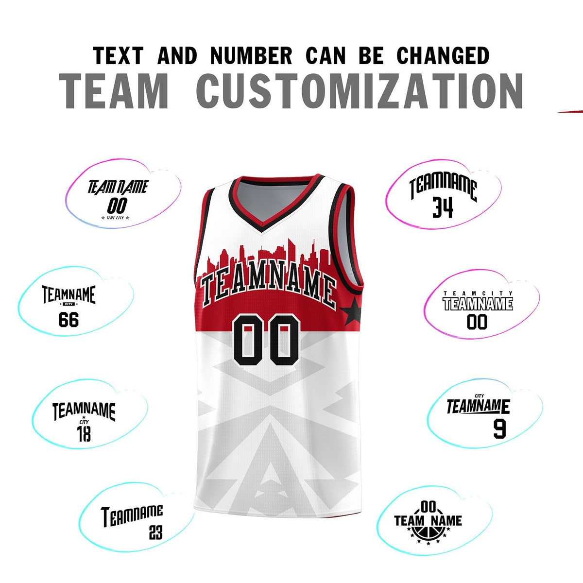 Custom White Personalized City Silhouette Pattern Sports Uniform Basketball Jersey|KXKSHOP