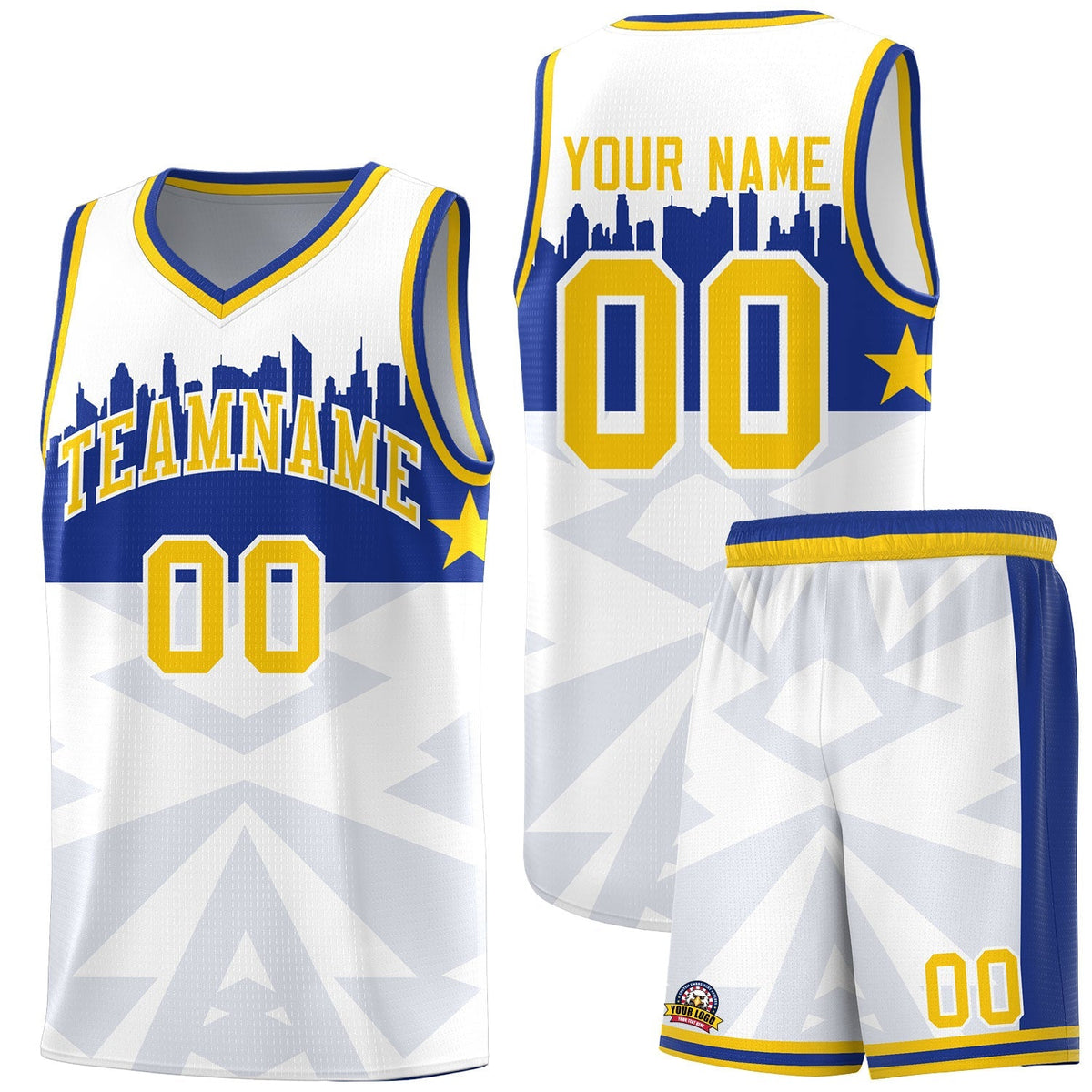 Custom White Personalized City Silhouette Pattern Sports Uniform Basketball Jersey|KXKSHOP