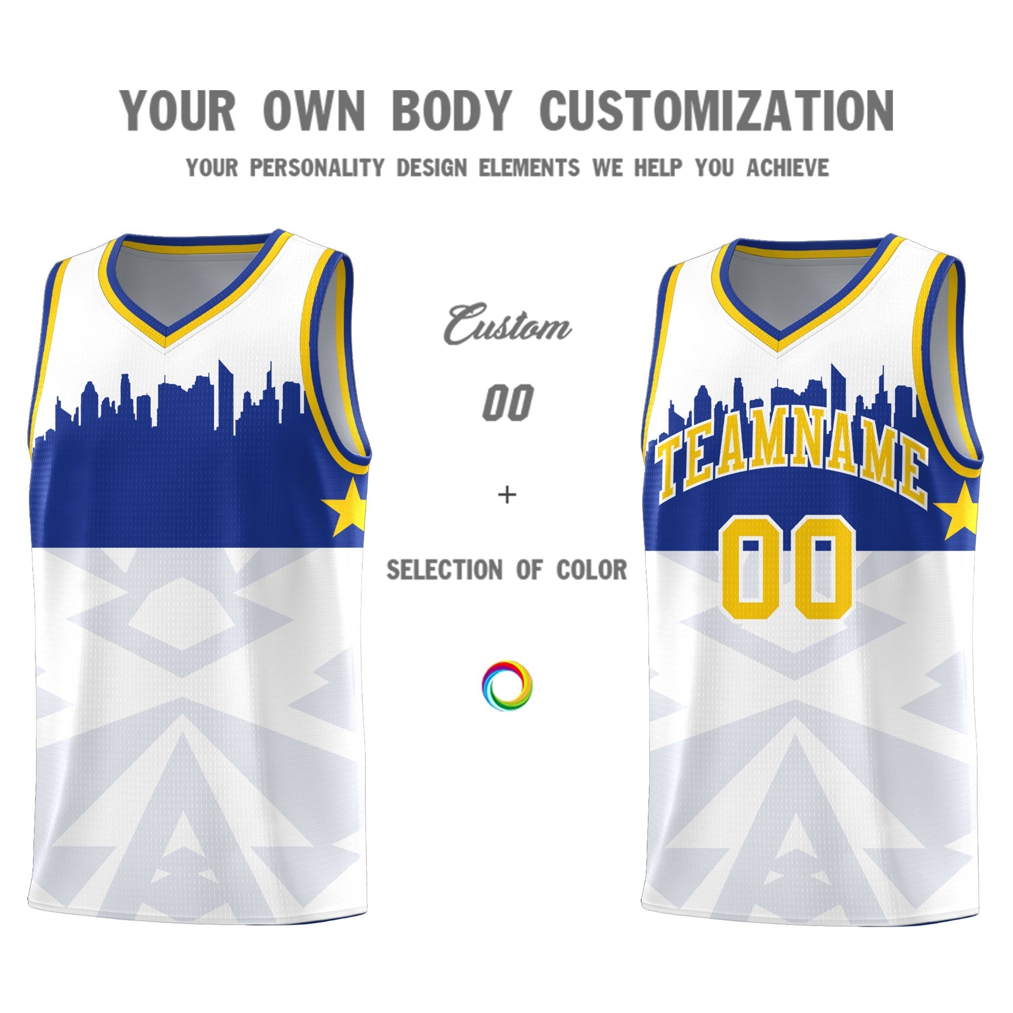 Custom White Personalized City Silhouette Pattern Sports Uniform Basketball Jersey|KXKSHOP